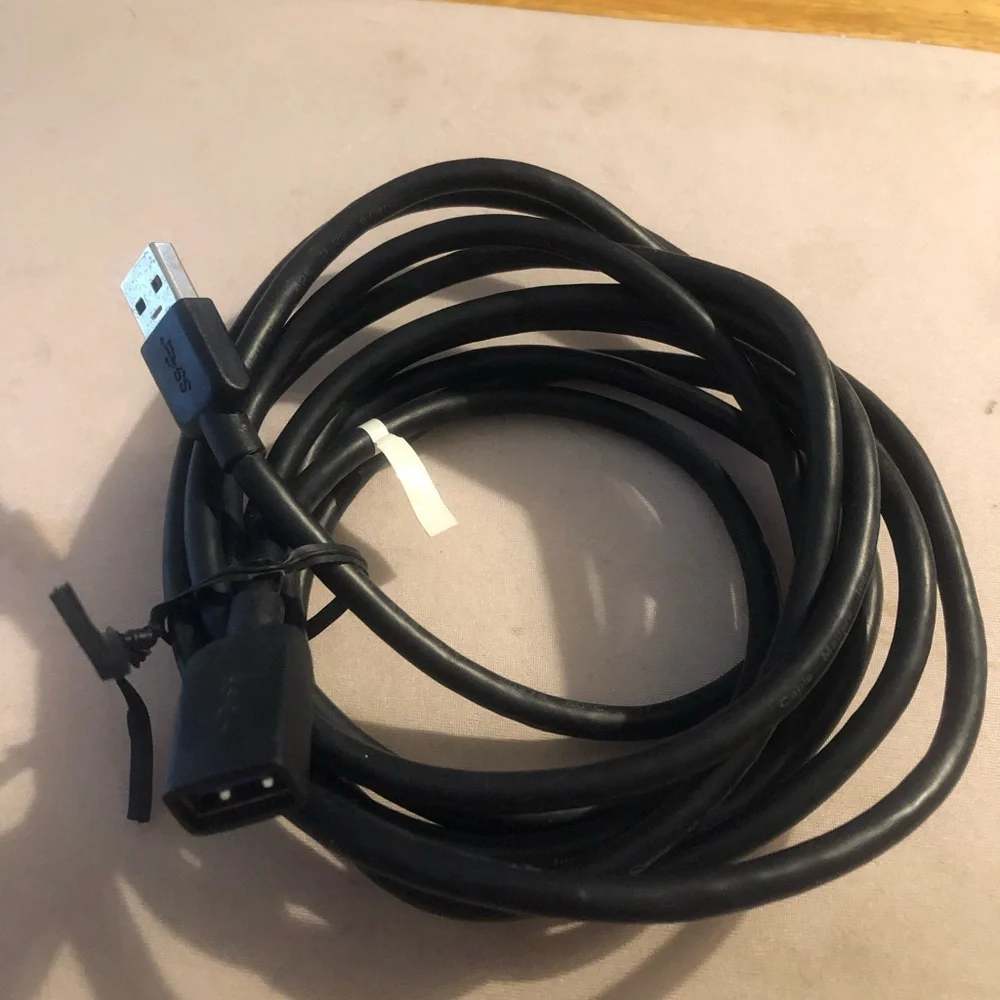 10 ft. Black USB to USB Extension Cable: Male to Female (NEW)
